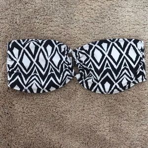 TRIBAL PRINT BANDEAU SWIM TOP